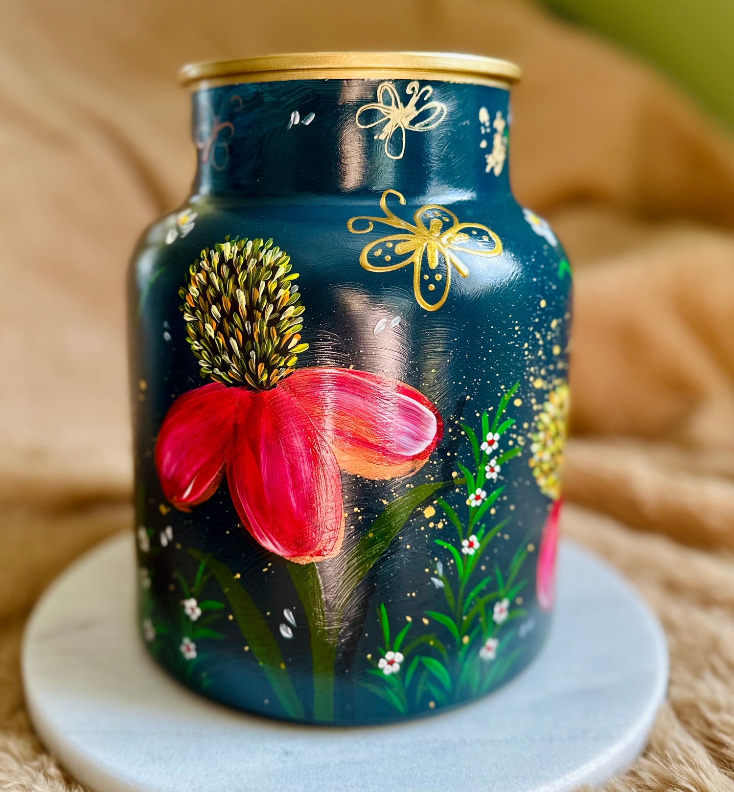 Hand-painted flower vases