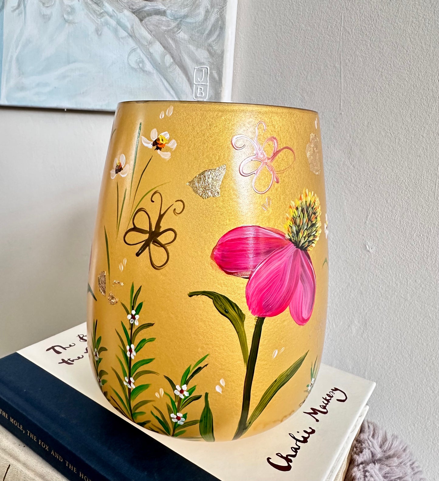 Hand-painted Flower Vase, 18x15cm