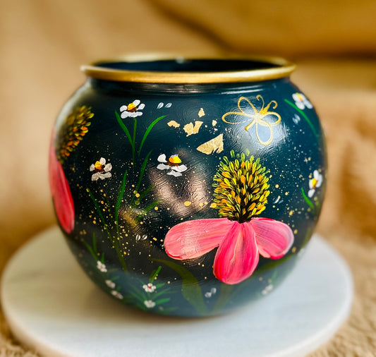 Hand-painted Flower Vase, 14.5x17cm