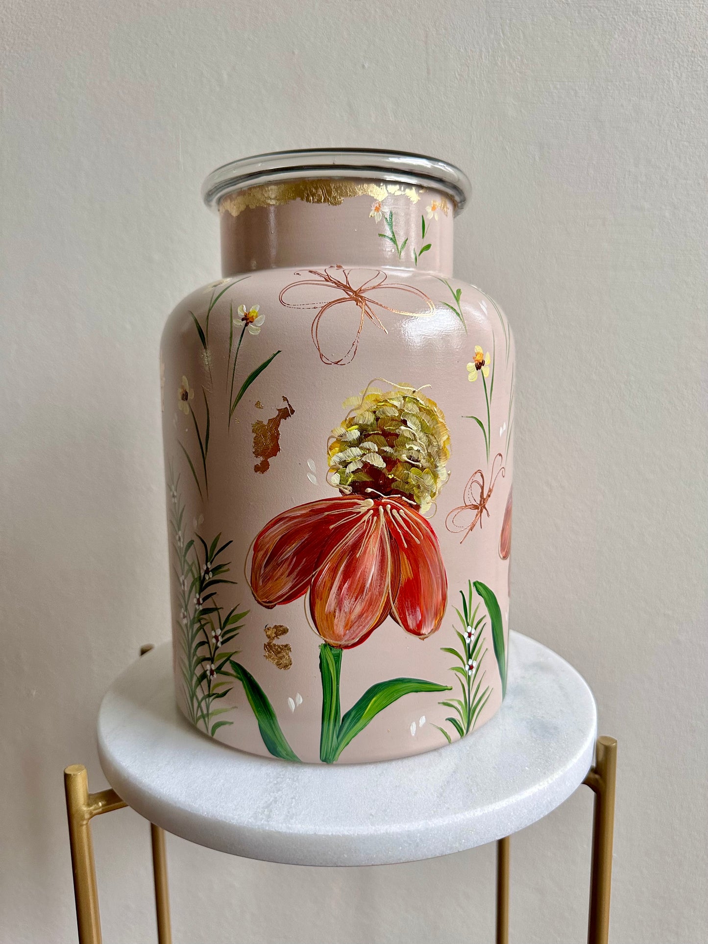 Hand-painted Flower Vase, 24 cm x 17 cm