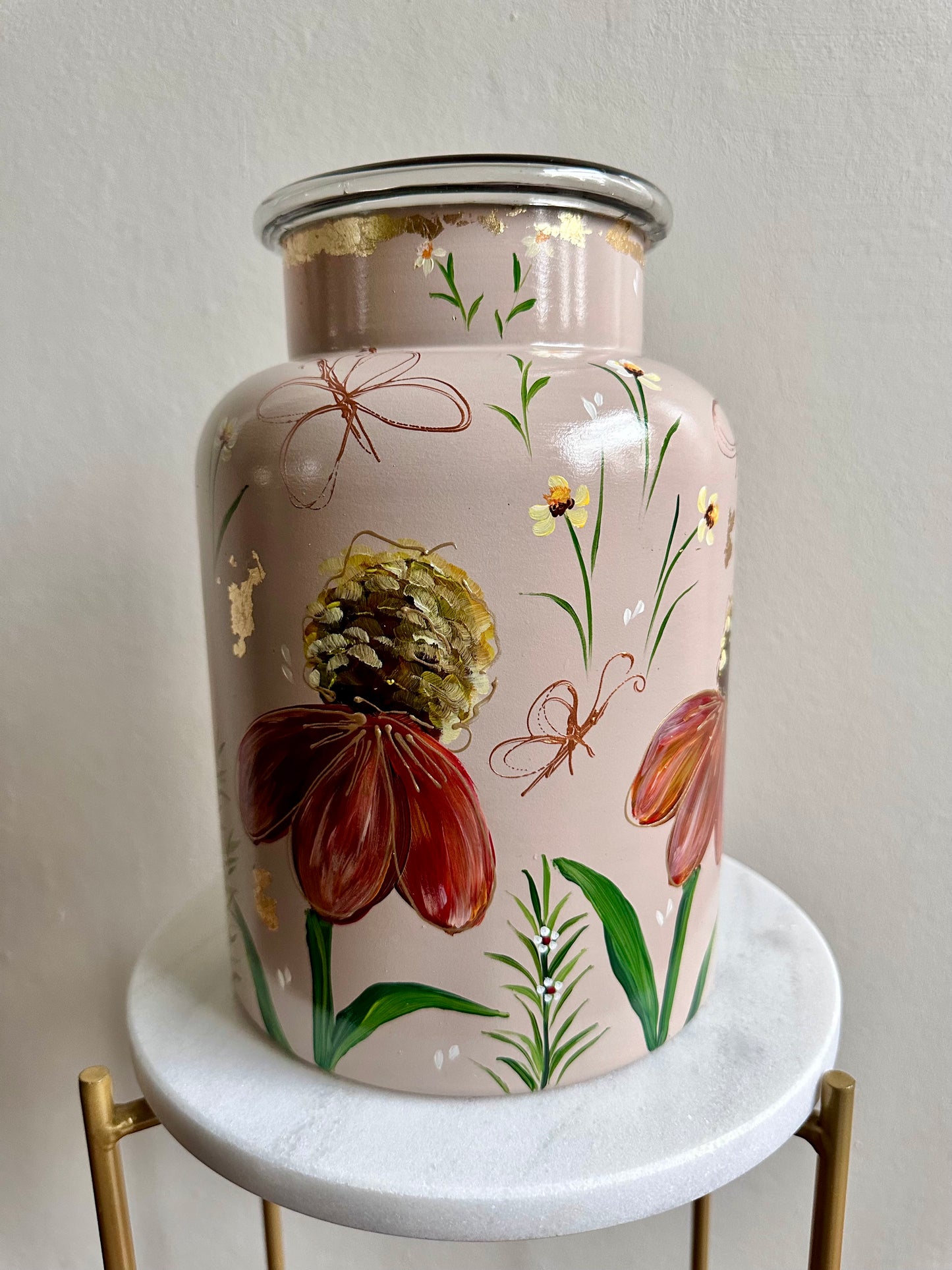 Hand-painted Flower Vase, 24 cm x 17 cm