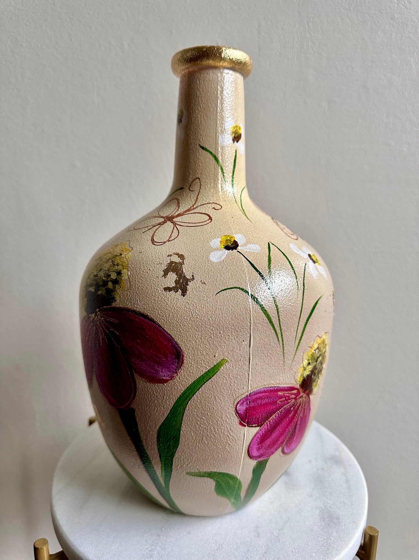 Hand-painted Flower Vase, 30 cm x 17 cm