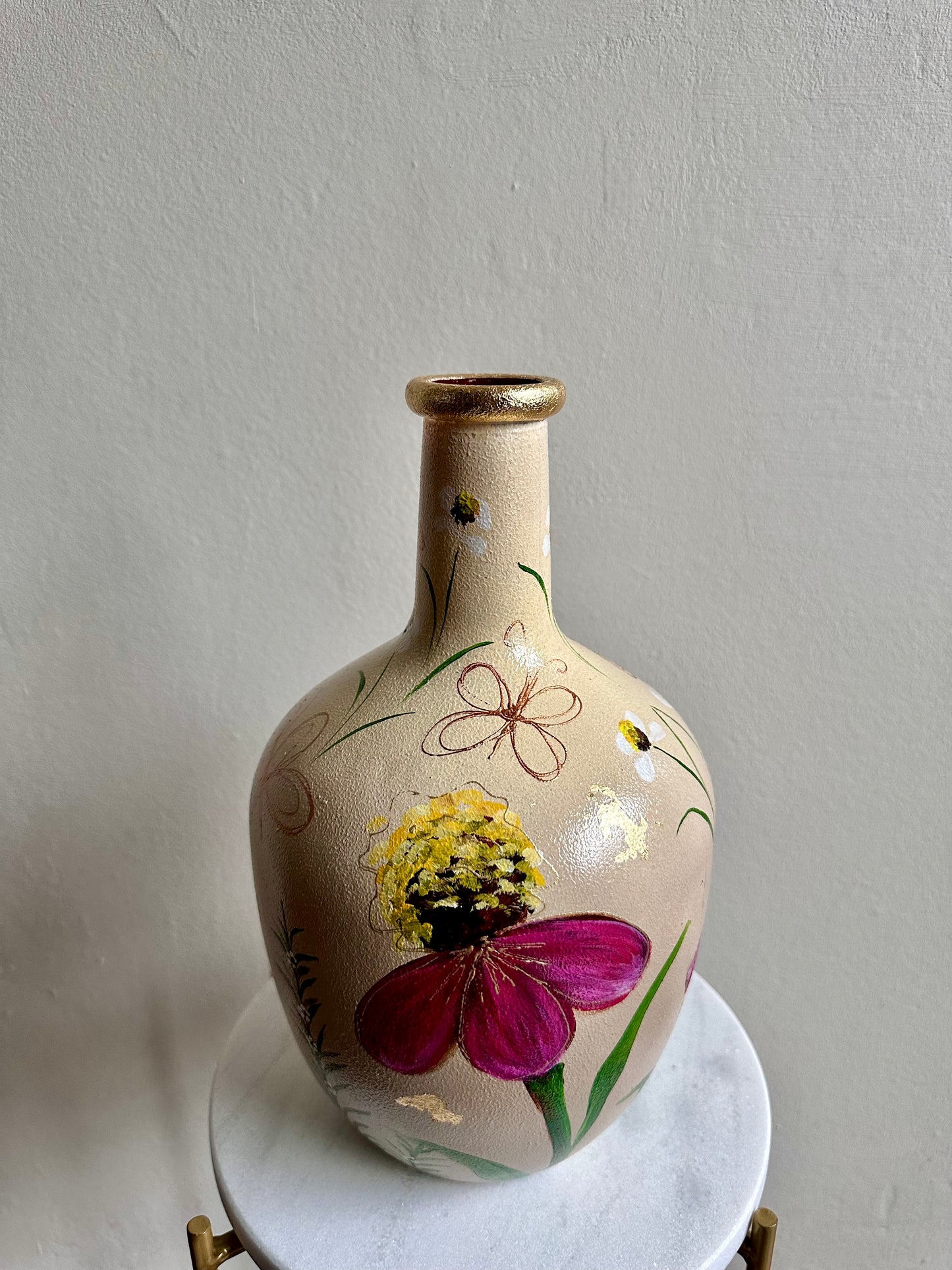 Hand-painted Flower Vase, 30 cm x 17 cm